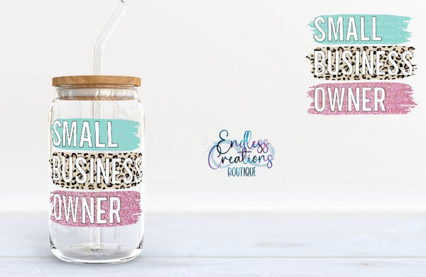 Glass Can Cup Small Business Owner